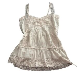 Papaya Cream Lace Tank Top